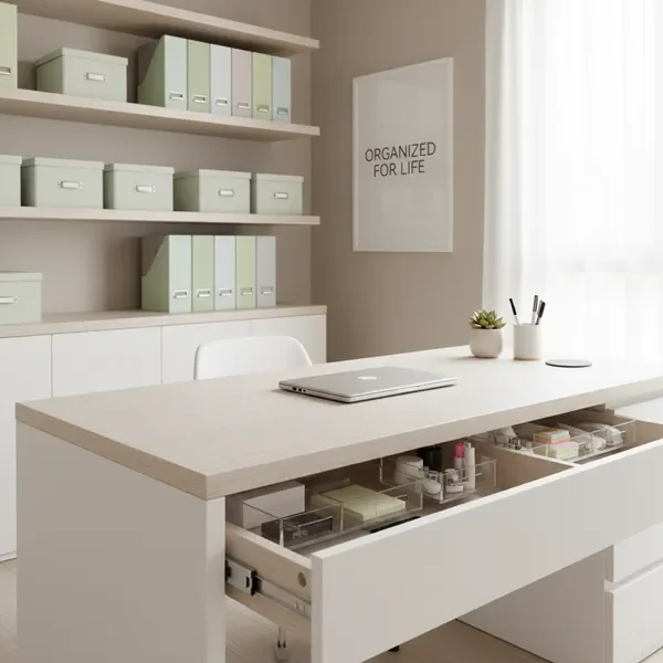 משרד ביתי מאורגן